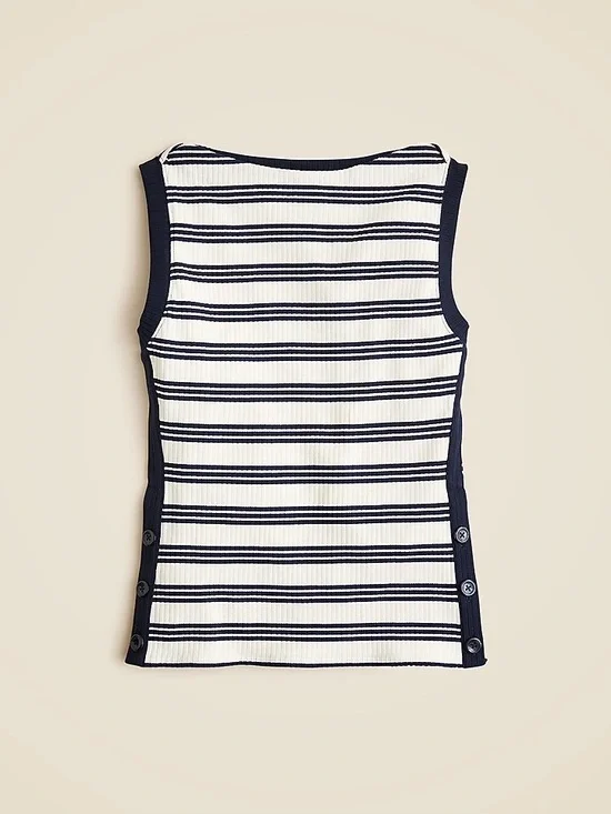 🆕 JCREW Ribbed Side Button Top - Picture 1 of 1